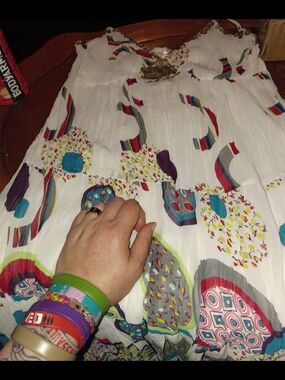 White Multicolor Printed Boho Dress